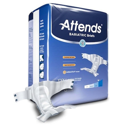 Attends Bariatric Briefs, 3X-Large, 8PK DD60